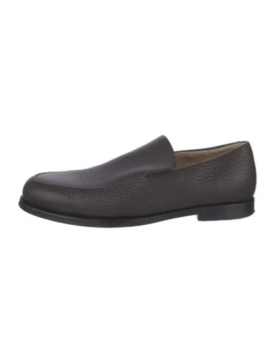 Pre-owned Khaite Leather Loafers In Grey