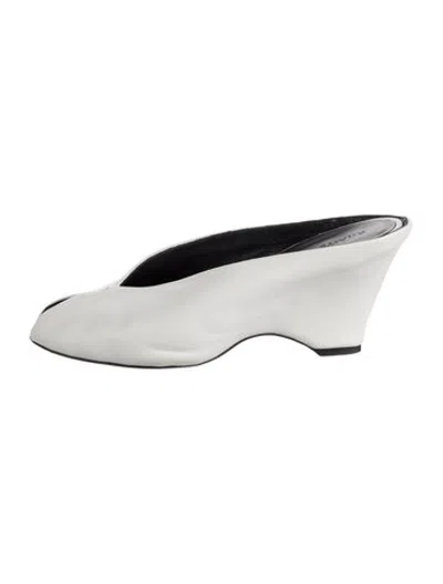 Pre-owned Khaite Leather Mules In White