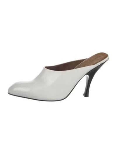 Pre-owned Khaite Leather Mules In White