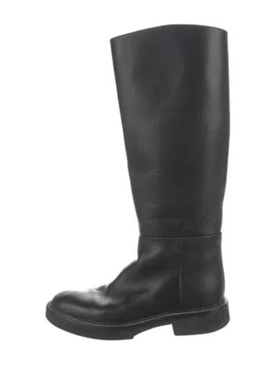 Pre-owned Khaite Leather Riding Boots In Black