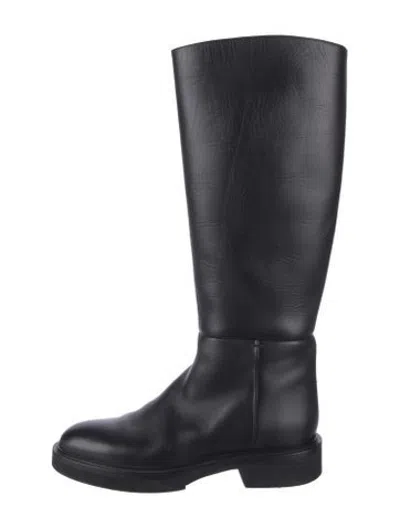 Pre-owned Khaite Leather Riding Boots In Black