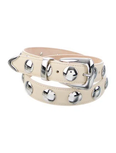 Pre-owned Khaite Leather Studded Accents Waist Belt In Neutrals