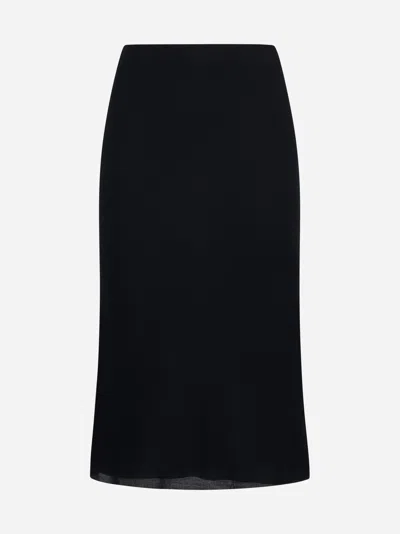 Khaite Leema Viscose Knit Skirt In Black