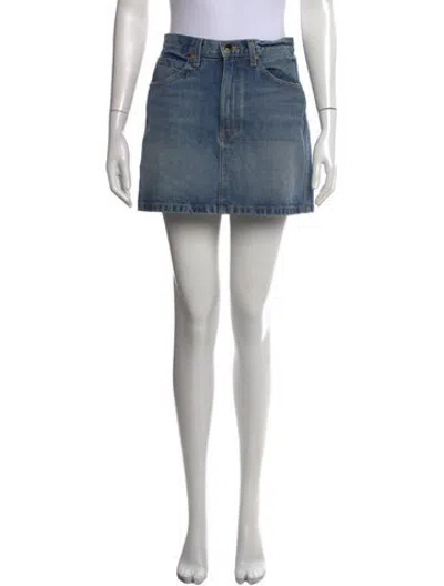 Pre-owned Khaite Mini Skirt In Blue