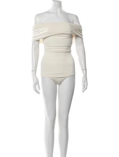 Pre-owned Khaite Off-the-shoulder Sleeveless Bodysuit In Neutrals