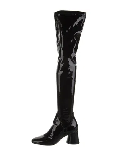 Pre-owned Khaite Patent Leather Boots In Black