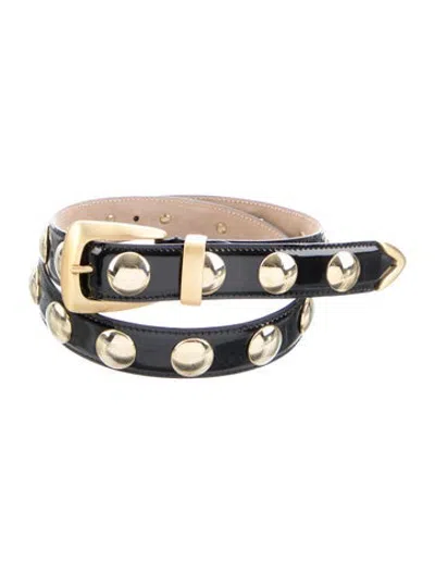 Pre-owned Khaite Patent Leather Studded Accents Waist Belt In Black