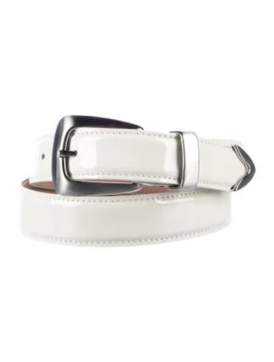 Pre-owned Khaite Patent Leather Waist Belt In White