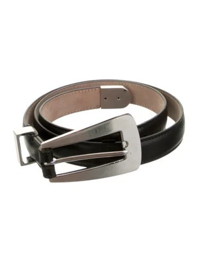 Pre-owned Khaite Skinny Leather Waist Belt In Black