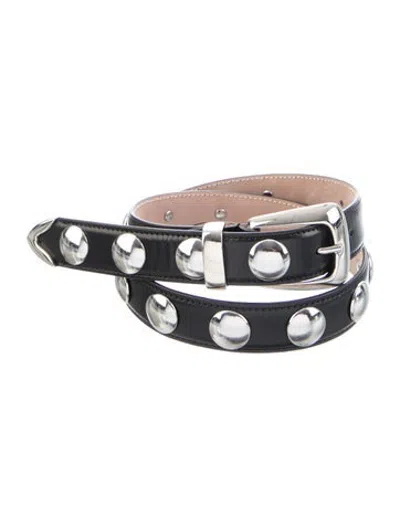 Pre-owned Khaite Skinny Leather Waist Belt In Black