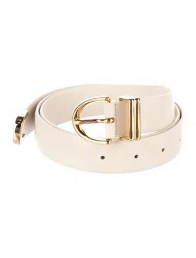 Pre-owned Khaite Skinny Leather Waist Belt In Neutrals
