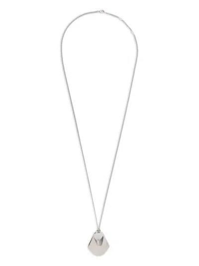 Khaite Small Lotus Chain Pendant Necklace In Silver