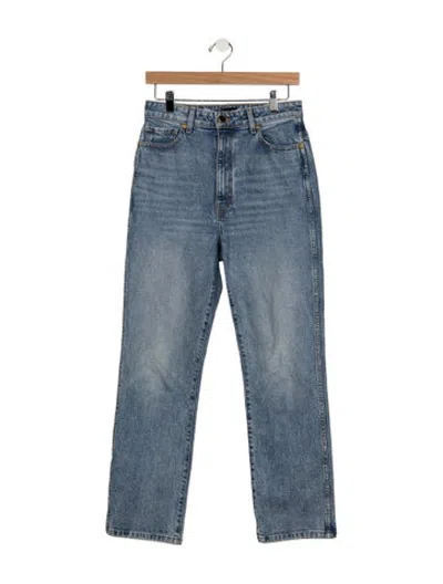Pre-owned Khaite Straight Leg Pants In Blue