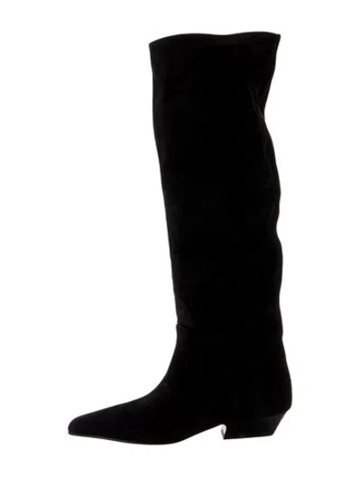 Pre-owned Khaite Suede Boots In Black