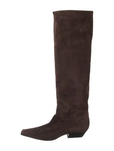 Pre-owned Khaite Suede Boots In Brown