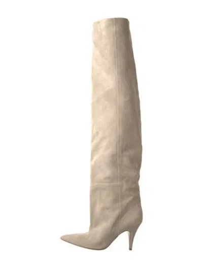 Pre-owned Khaite Suede Boots In Neutrals