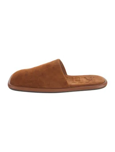 Pre-owned Khaite Suede Mules In Brown