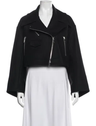 Pre-owned Khaite Virgin Wool Biker Jacket In Black