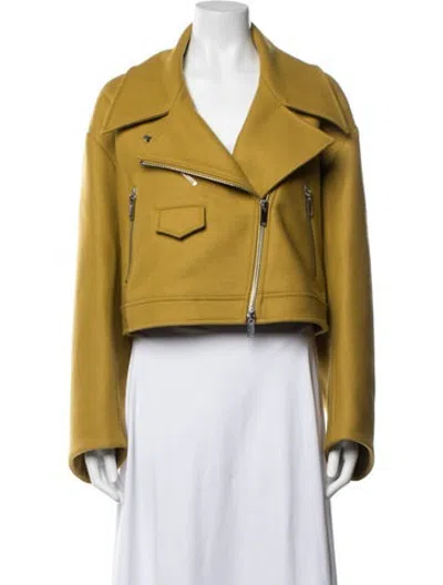 Pre-owned Khaite Virgin Wool Biker Jacket In Yellow