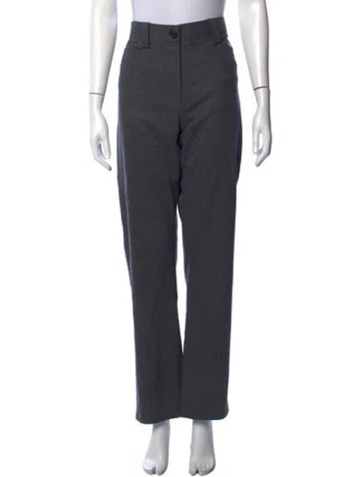 Pre-owned Khaite Virgin Wool Straight Leg Pants In Grey