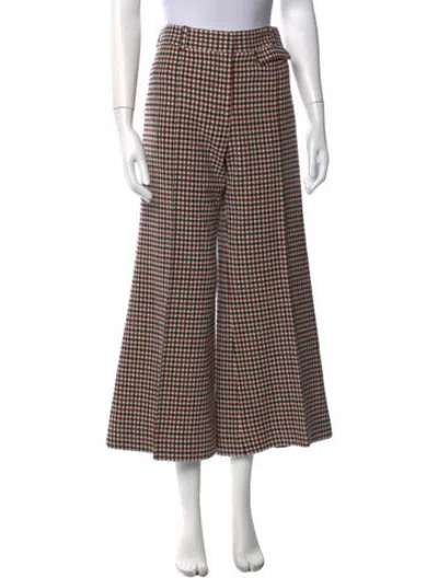 Pre-owned Khaite Virgin Wool Wide Leg Pants In Red