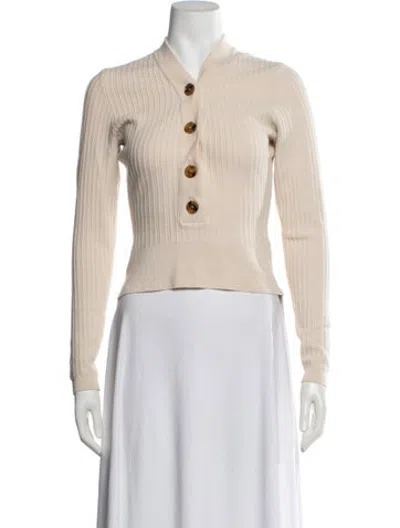 Pre-owned Khaite V-neck Sweater In Neutrals
