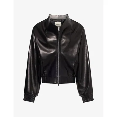 Khaite Womens Ixin Leather Jacket Black Xs