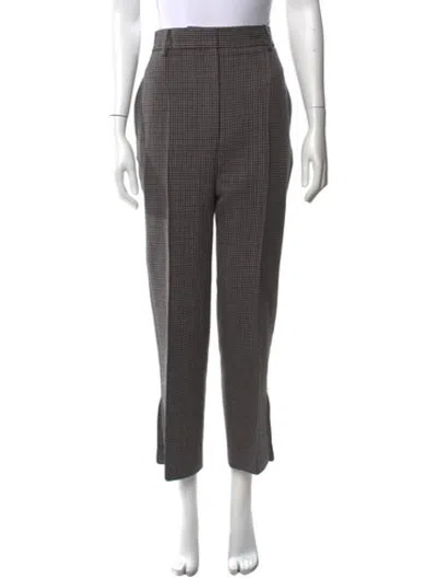 Pre-owned Khaite Wool Straight Leg Pants In Brown/grey
