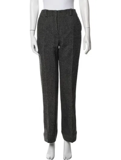 Pre-owned Khaite Wool Straight Leg Pants In Grey