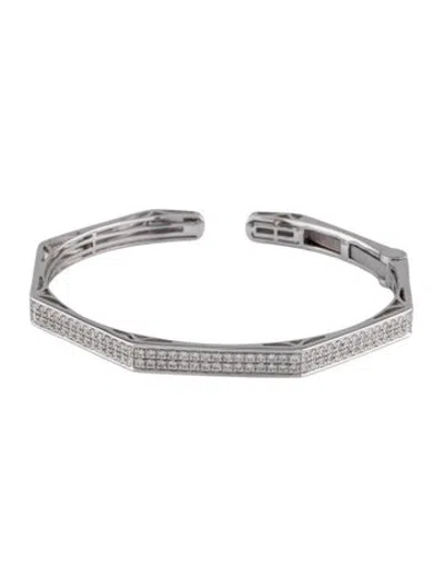 Pre-owned Khepri Diamond Octagon Hinged Cuff, 6.25" In Multicolor