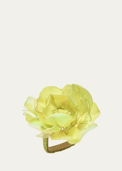 Kim Seybert Gardenia Napkin Ring In Citron