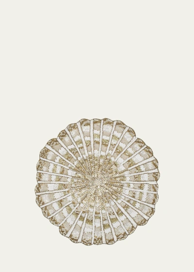 Kim Seybert Nautilus Beaded Placemat In Champagne/gold