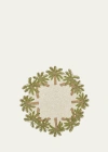 Kim Seybert Oasis Beaded Placemat In Ivory/green/gold