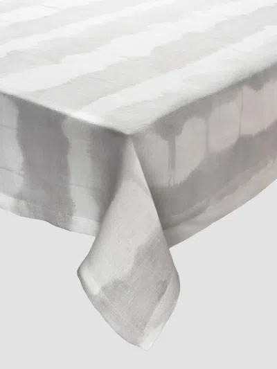 Kim Seybert Watercolor Stripe Tablecloth In Gray