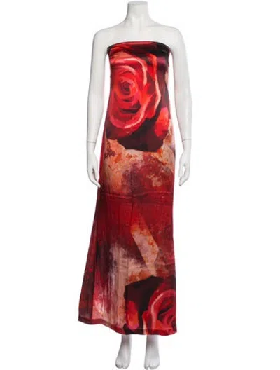 Pre-owned Kim Shui Silk Long Dress In Red