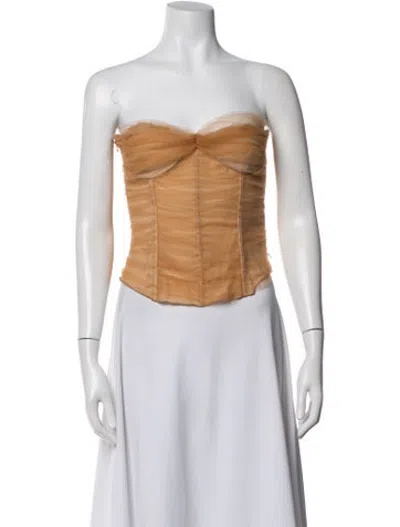Pre-owned Kim Shui Strapless Top In Brown