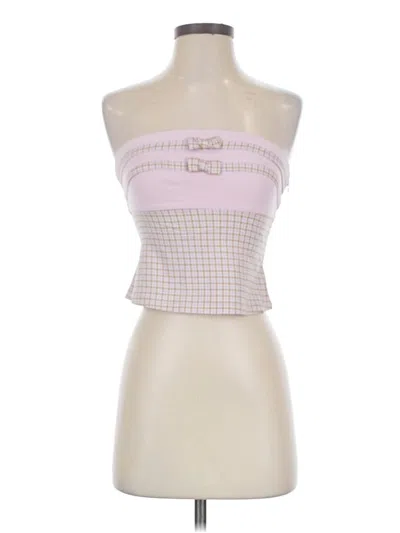 Pre-owned Kimchi Blue Sleeveless Top Pink Strapless Neckline Tops