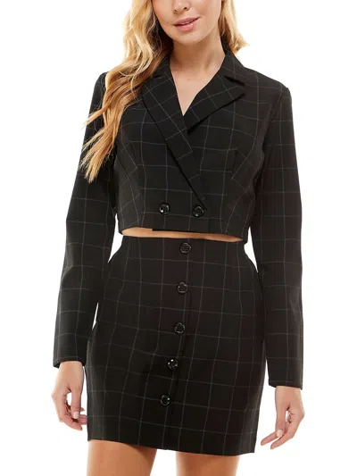 Kingston Grey Juniors Womens 2pc Polyester Skirt Suit In Black