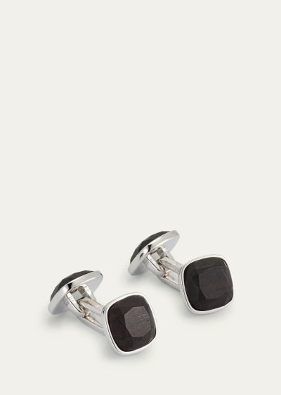 Kinraden Men's The Two Sterling Silver Mpingo Hardwood Cufflinks In Metallic