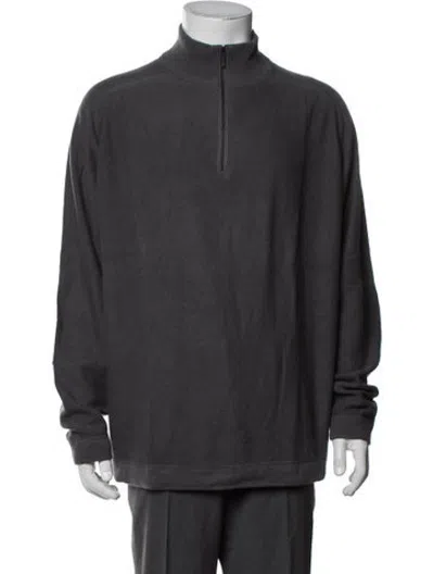 Pre-owned Kinross Cashmere Cashmere Mock Neck Pullover In Blue