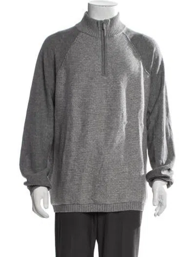Pre-owned Kinross Cashmere Cashmere Mock Neck Sweatshirt In Grey