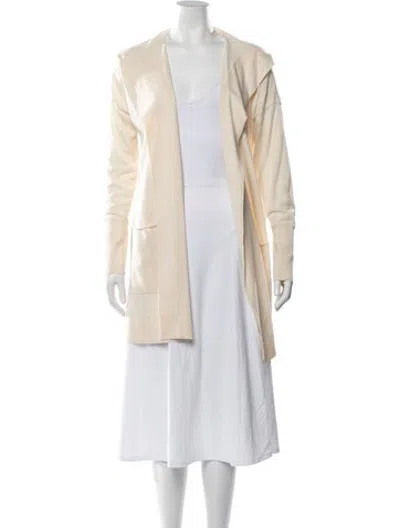 Pre-owned Kinross Cashmere Silk Open Front Sweater In Neutrals