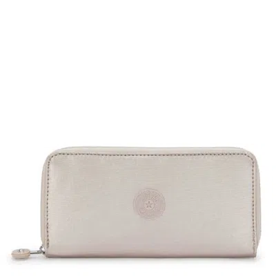 Kipling Money World Metallic Wallet In Metallic Glow