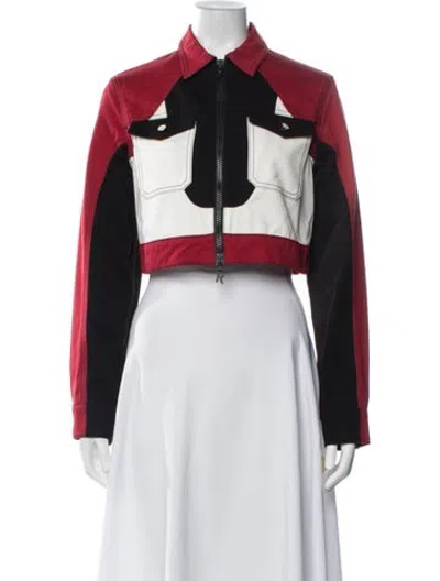 Pre-owned Kirin Colorblock Pattern Jacket W/ Tags In Red