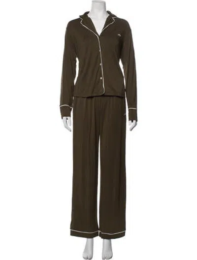 Pre-owned Kith Embroidered Accent Pant Set In Green