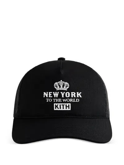 Kith Nolan Relaxed-twill Trucker Cap In Black
