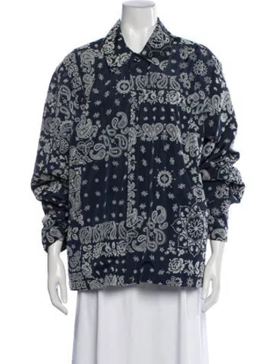 Pre-owned Kith Paisley Print Jacket In Blue