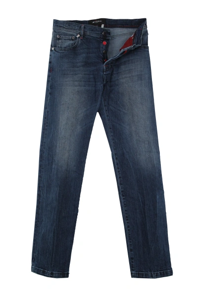 Pre-owned Kiton $1195  Blue Solid Jeans - Slim - (kt1227223)