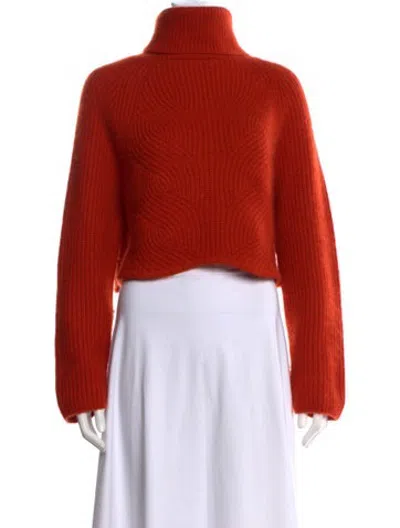 Pre-owned Kiton Cashmere Turtleneck Sweater In Orange