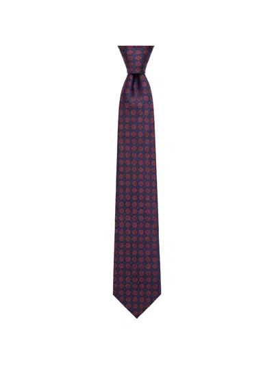 Kiton Geometric-pattern Silk Tie In 블루